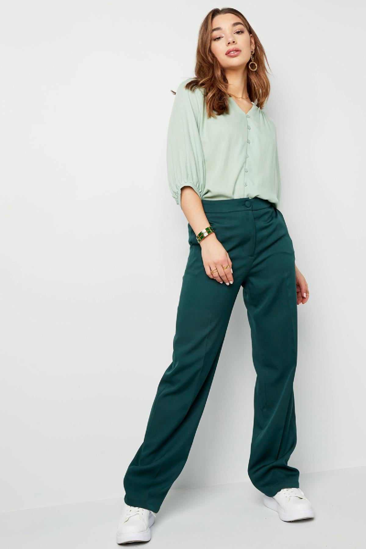 Blouse basic met knoopjes Koraal S