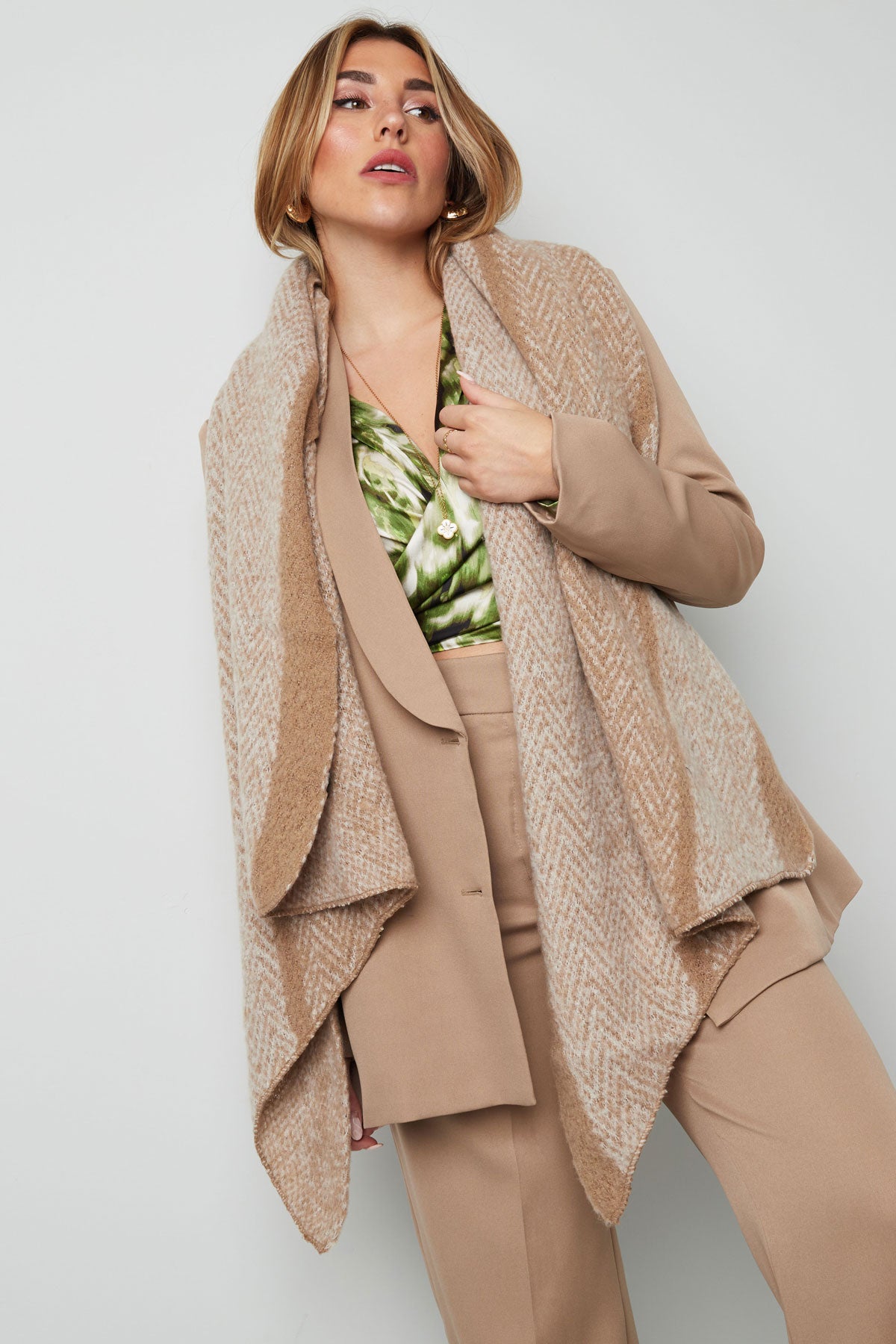 Sjaal zigzag print multi