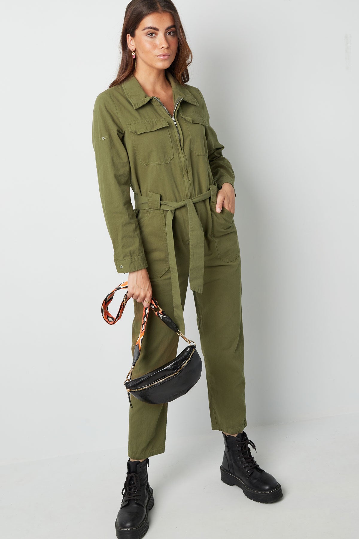 Jumpsuit katoen groen