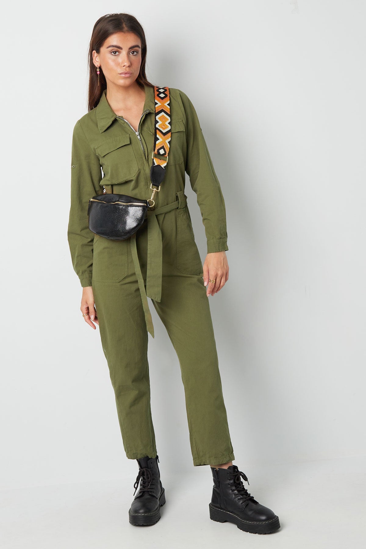 Jumpsuit katoen groen