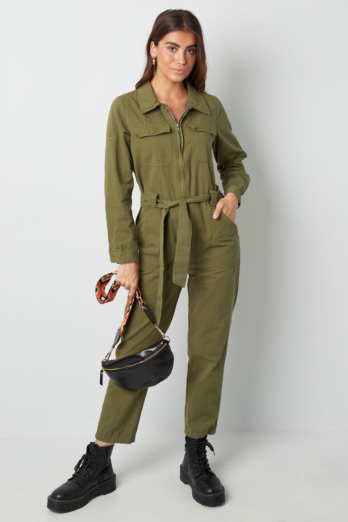Jumpsuit katoen groen