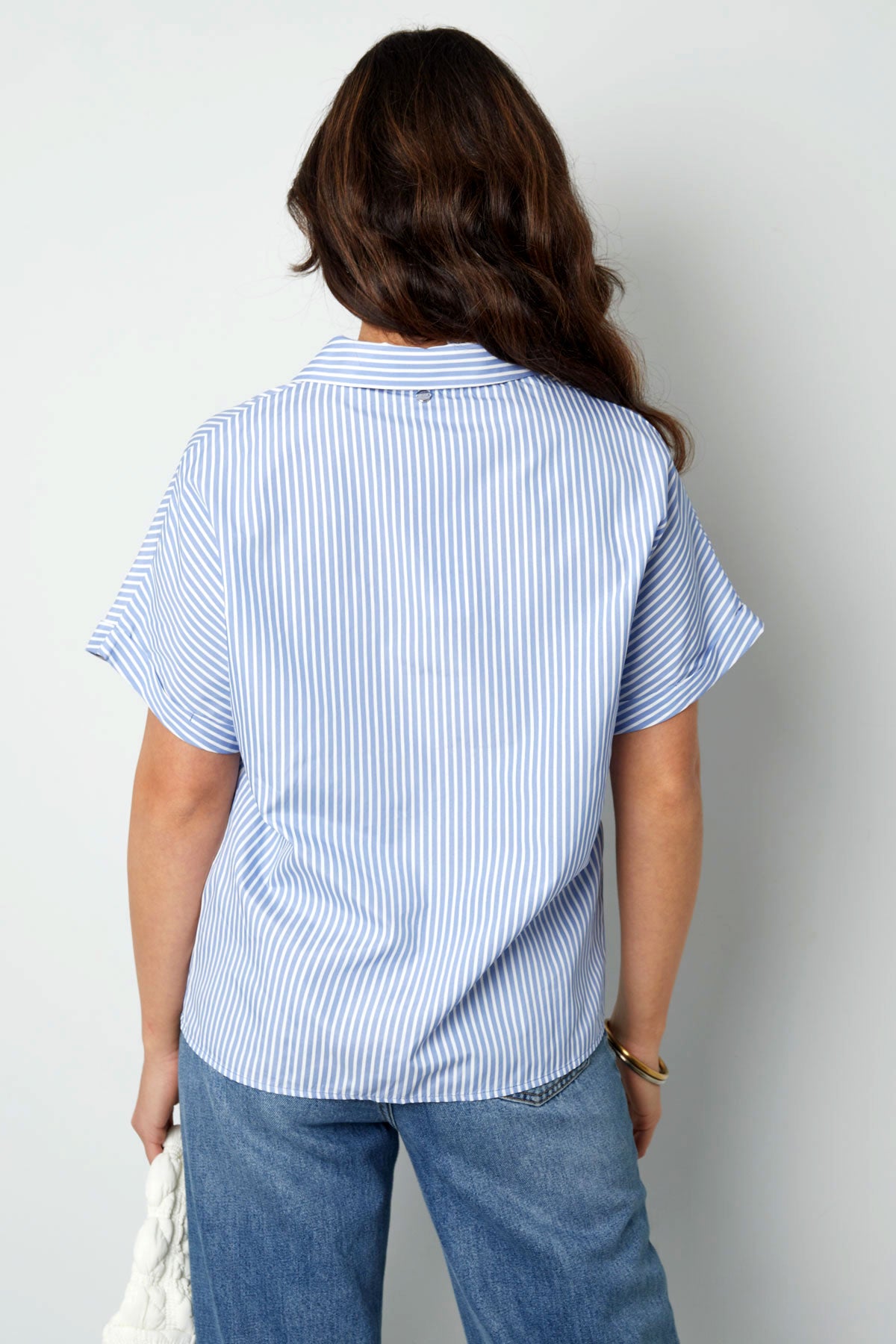 Gestreepte blouse met korte mouwen