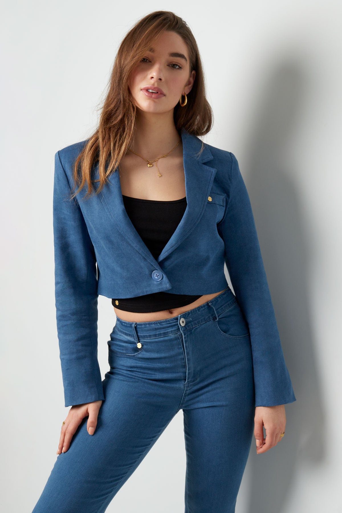 Spijker gekropte blazer