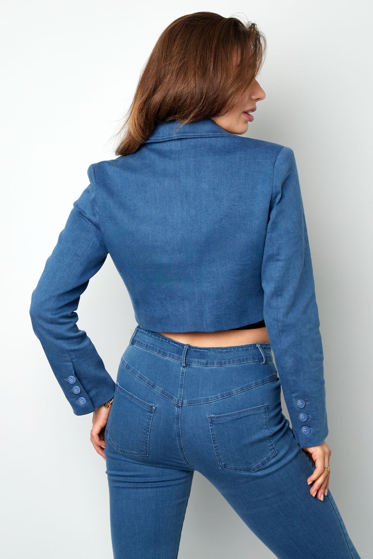 Spijker gekropte blazer