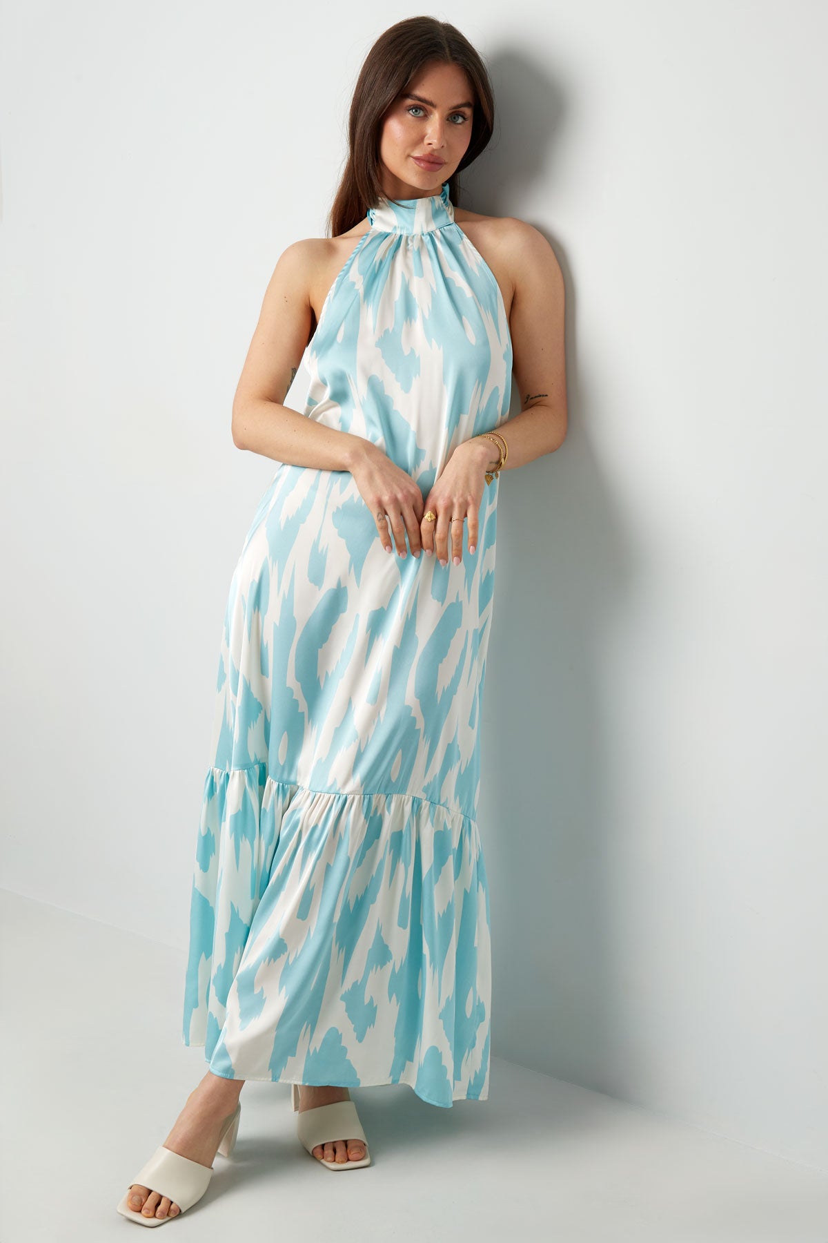 Halterjurk met print