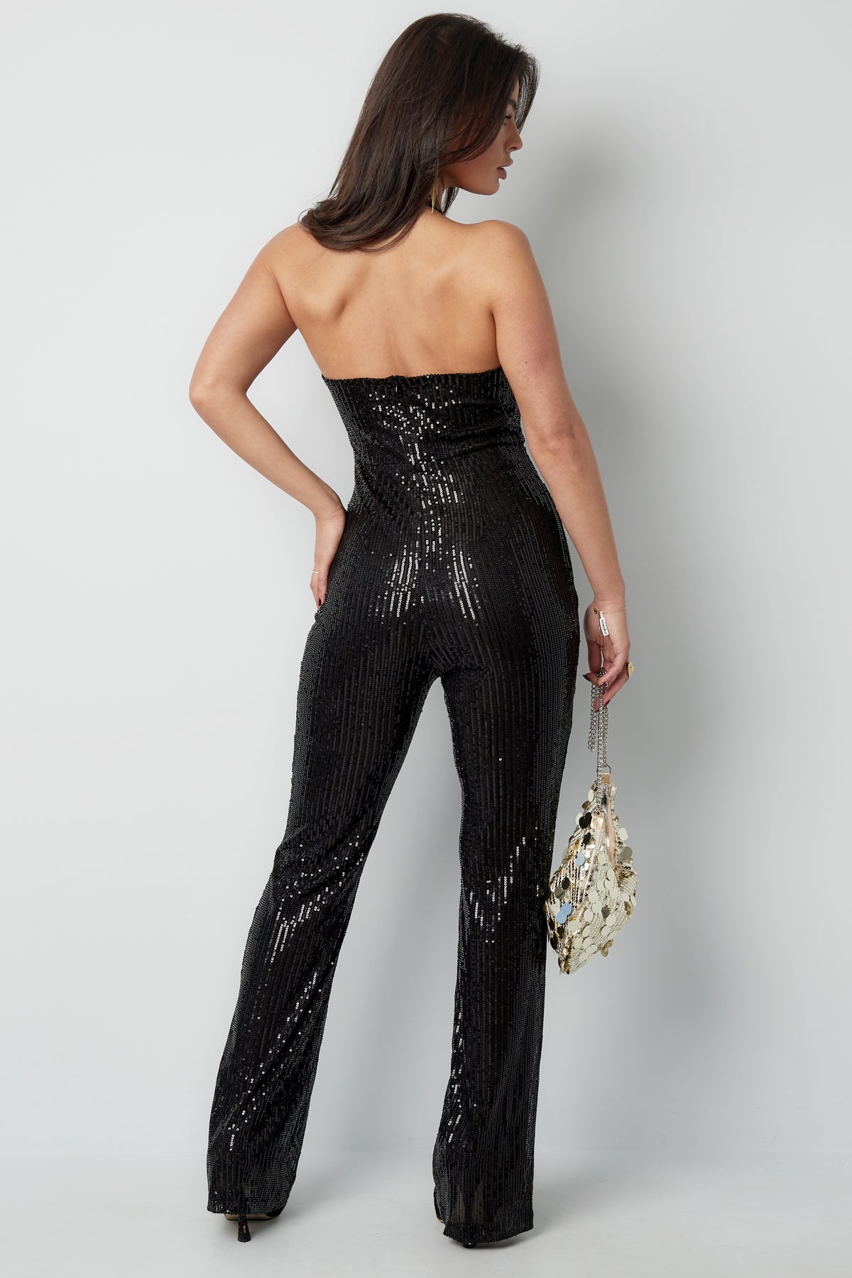 Glitter halter jumpsuit