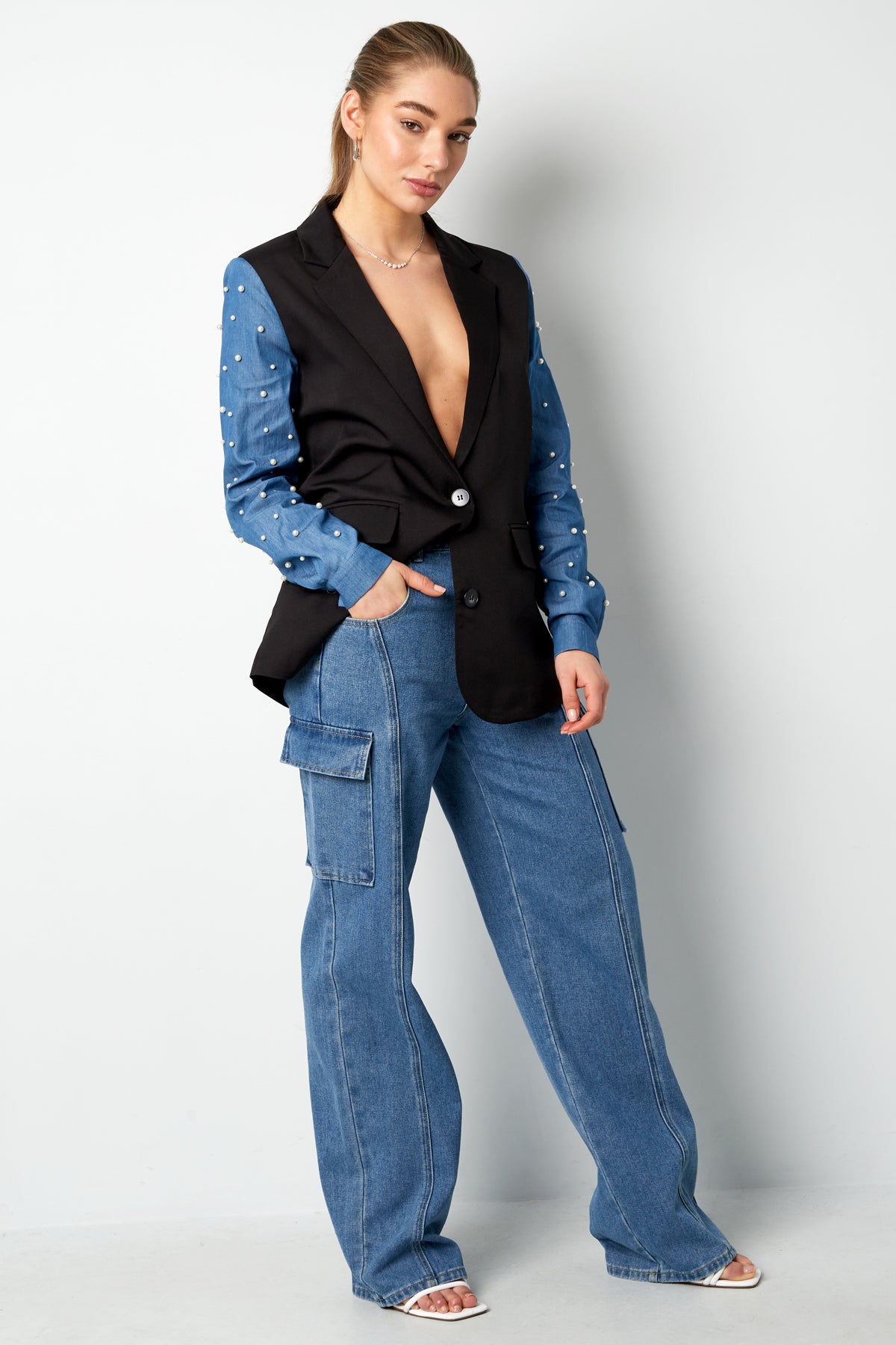Blazer denim & dazzle