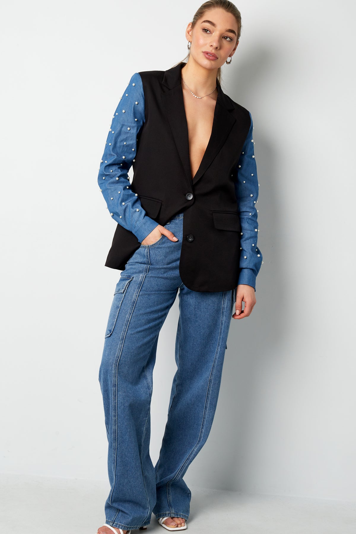 Blazer denim & dazzle