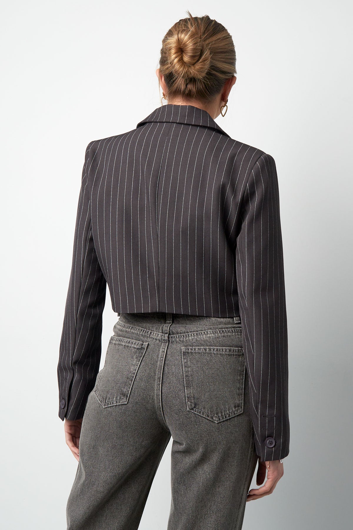 Krijtstreep cropped blazer