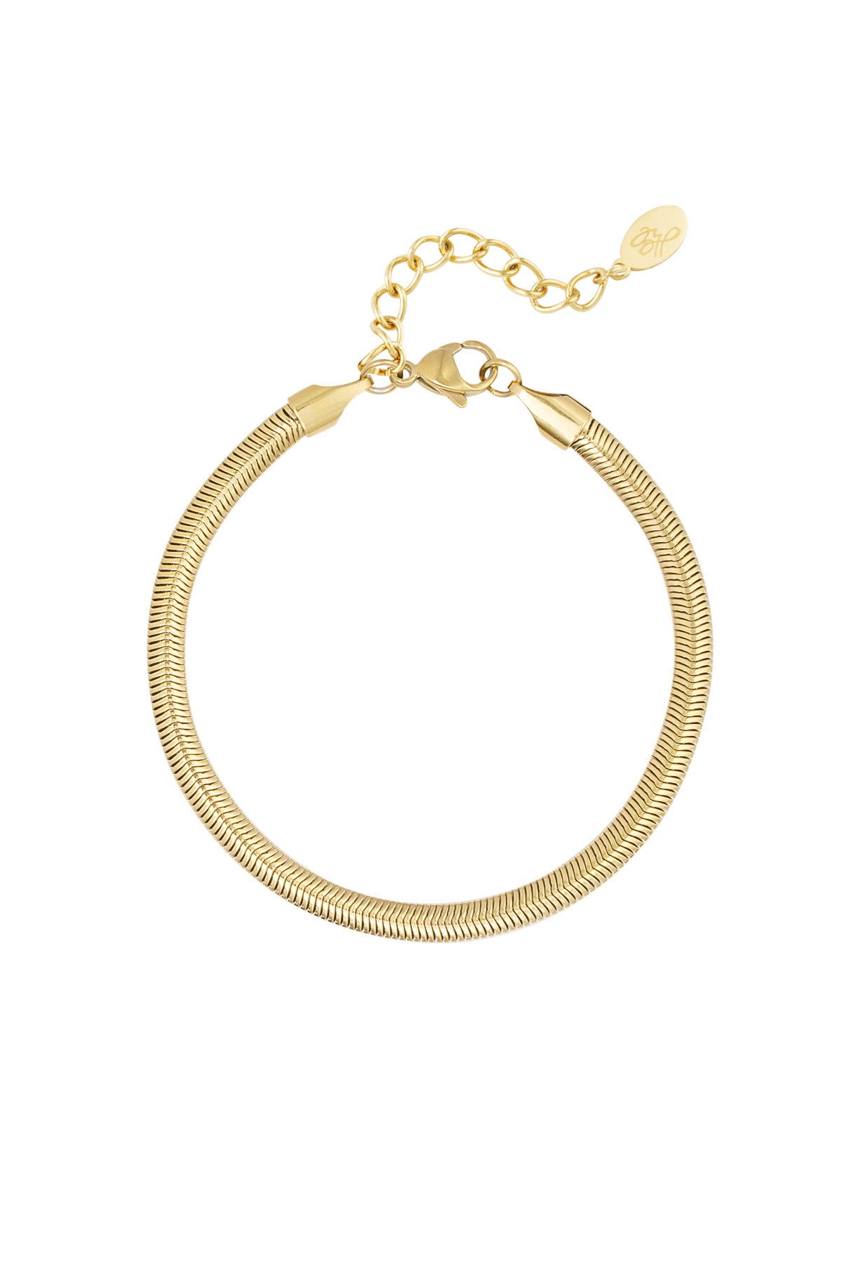 Armband platte visgraat smal