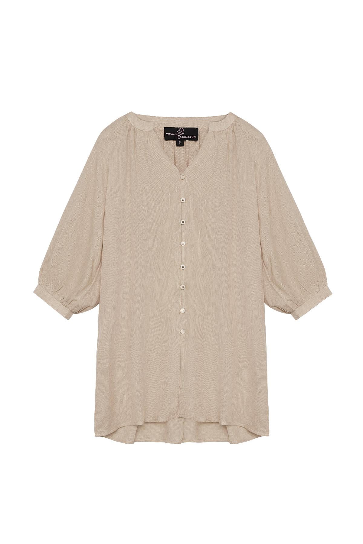 Blouse basic met knoopjes Koraal S