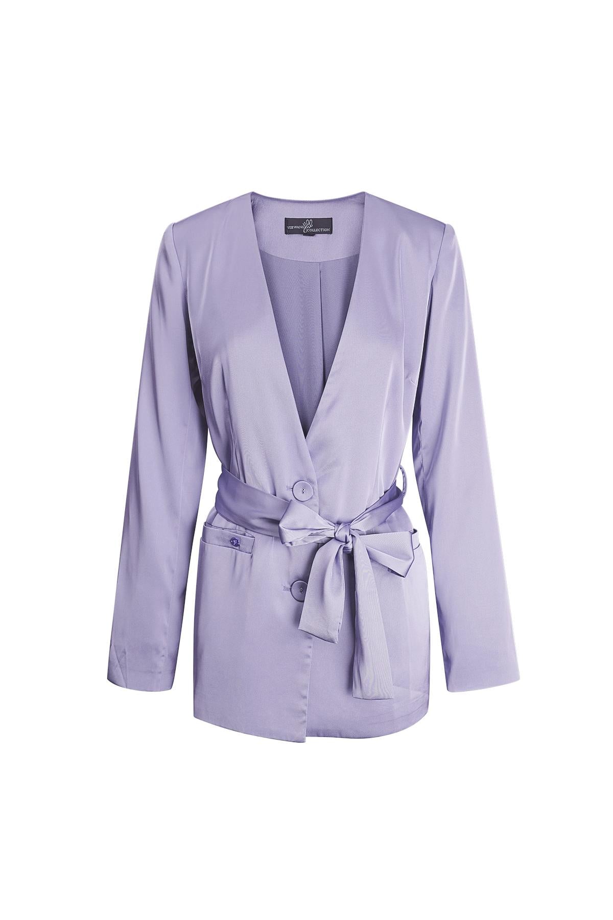 Blazer glimmende stof met lint Paars M
