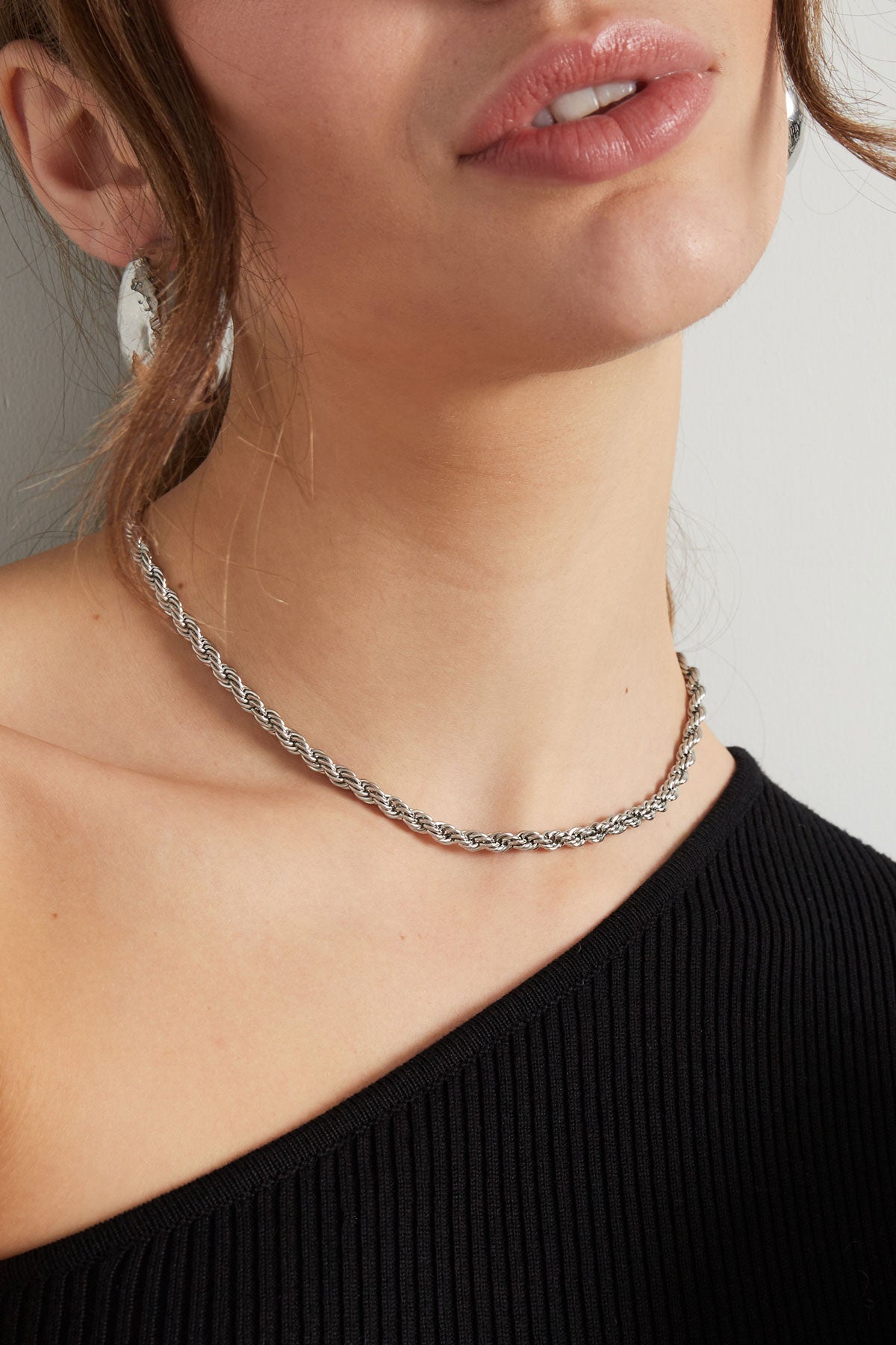 Unisex ketting dik gedraaid kort