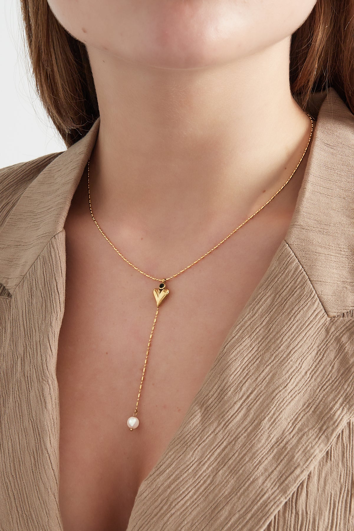 Classic heart & pearl ketting