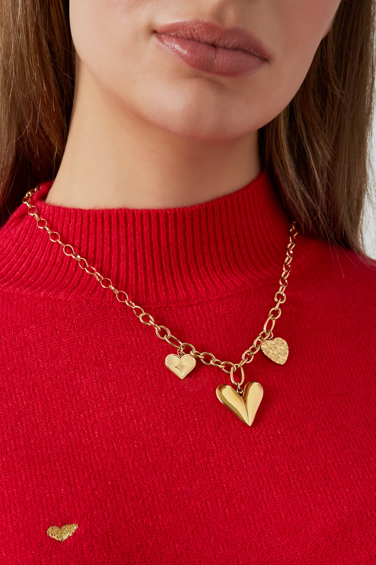 Triple heart ketting