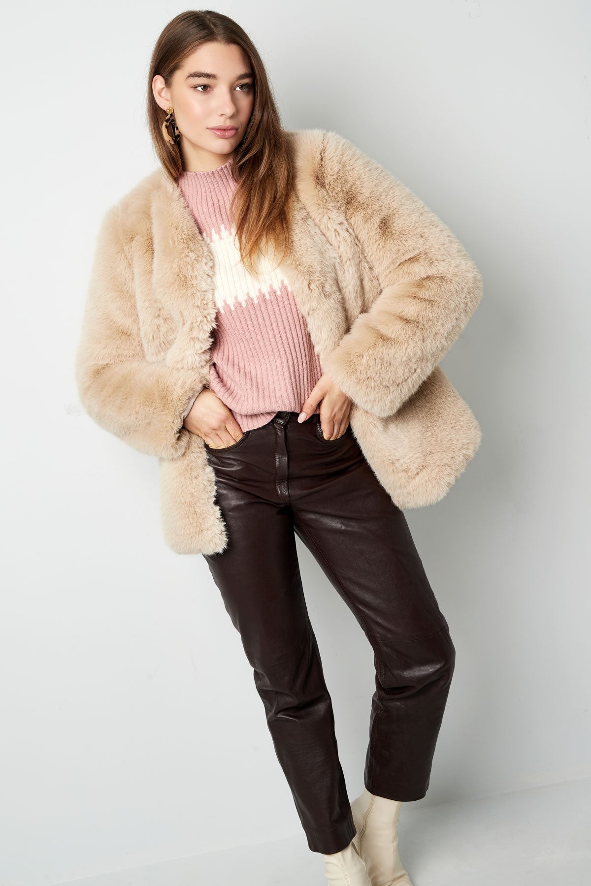 Faux fur jas