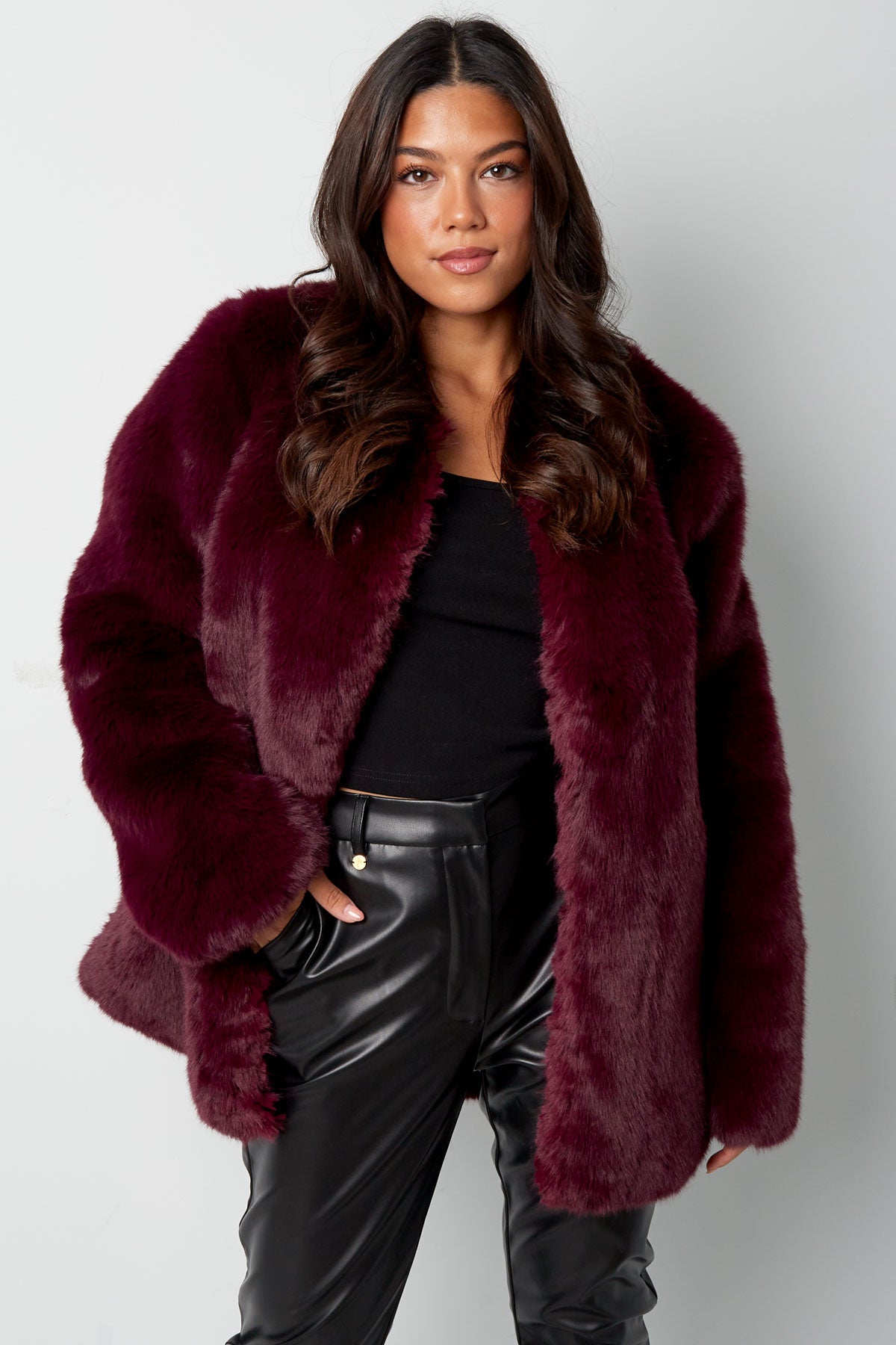 Faux fur jas