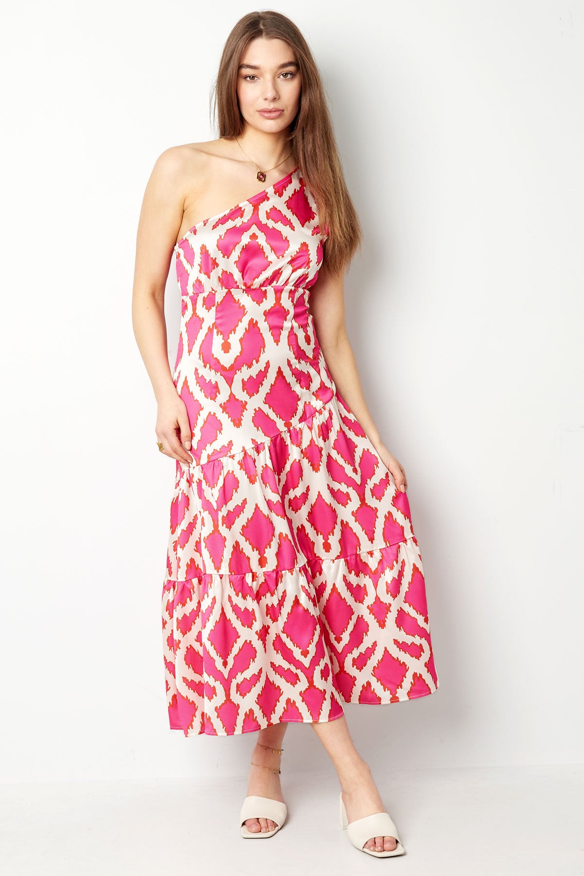 One-shoulder jurk tropical bliss