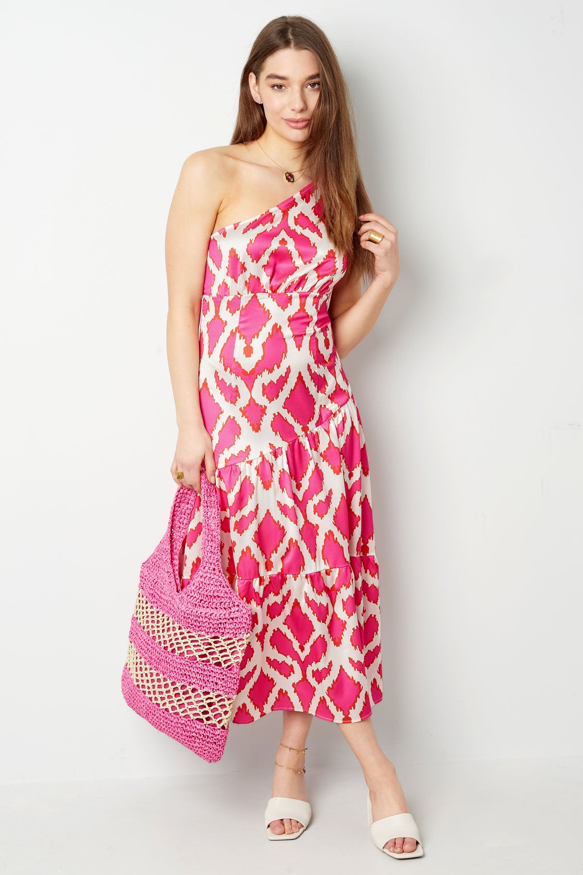 One-shoulder jurk tropical bliss