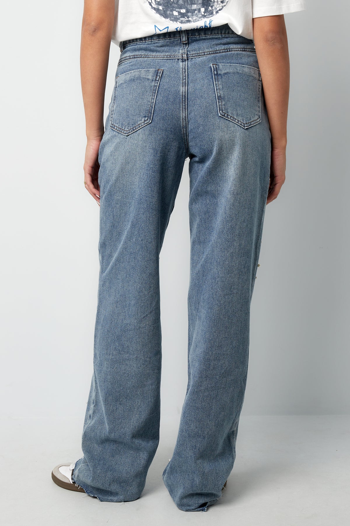 Denim jeans pearl adorement