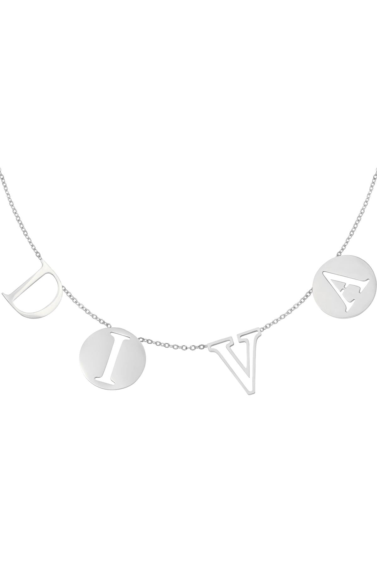 Ketting Letters Diva Zilver Stainless Steel