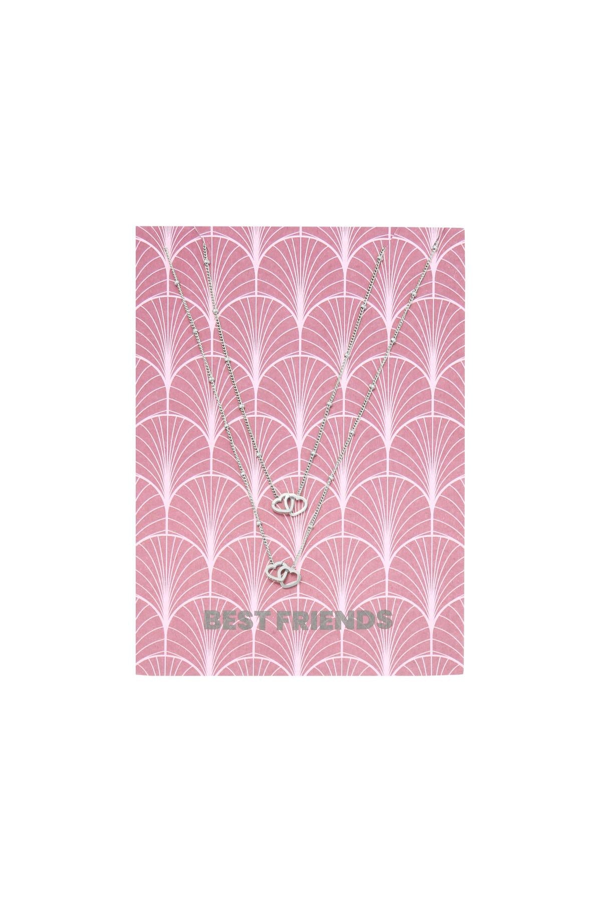 Ketting Card Best Friends Zilver Stainless Steel