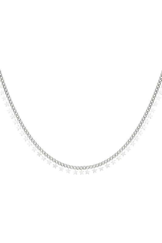 RVS ketting sterren necklace Zilver Stainless Steel