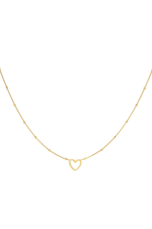 Minimalistische ketting open hart Goud kleur Stainless Steel