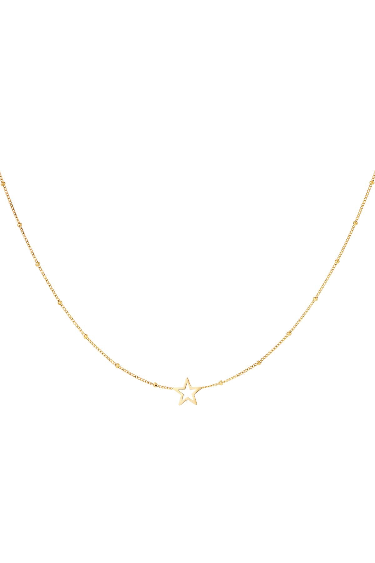 Minimalistische ketting open ster Goud kleur Stainless Steel