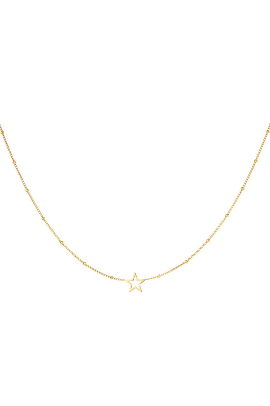 Minimalistische ketting open ster Goud kleur Stainless Steel