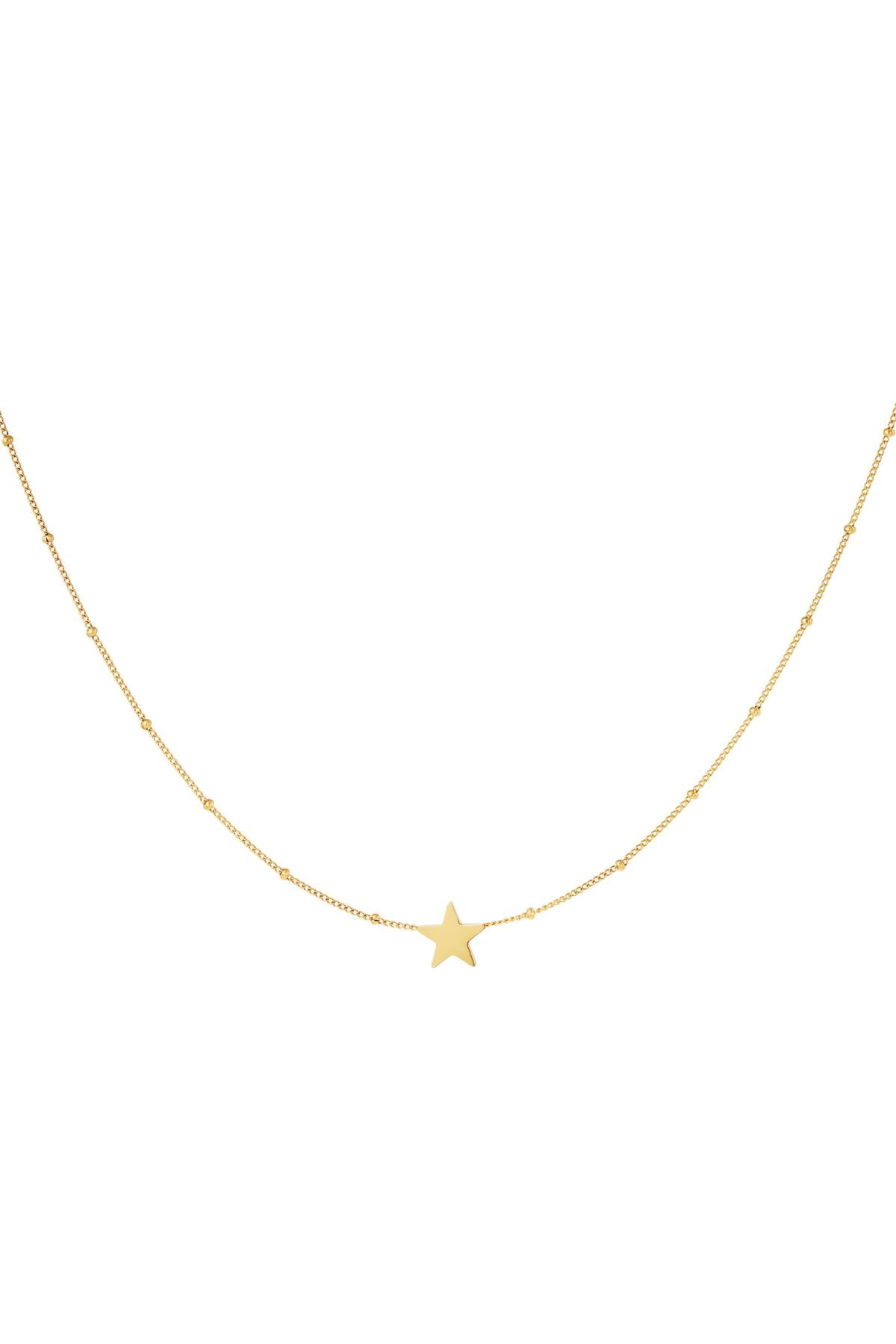 RVS ketting ster Goud kleur Stainless Steel