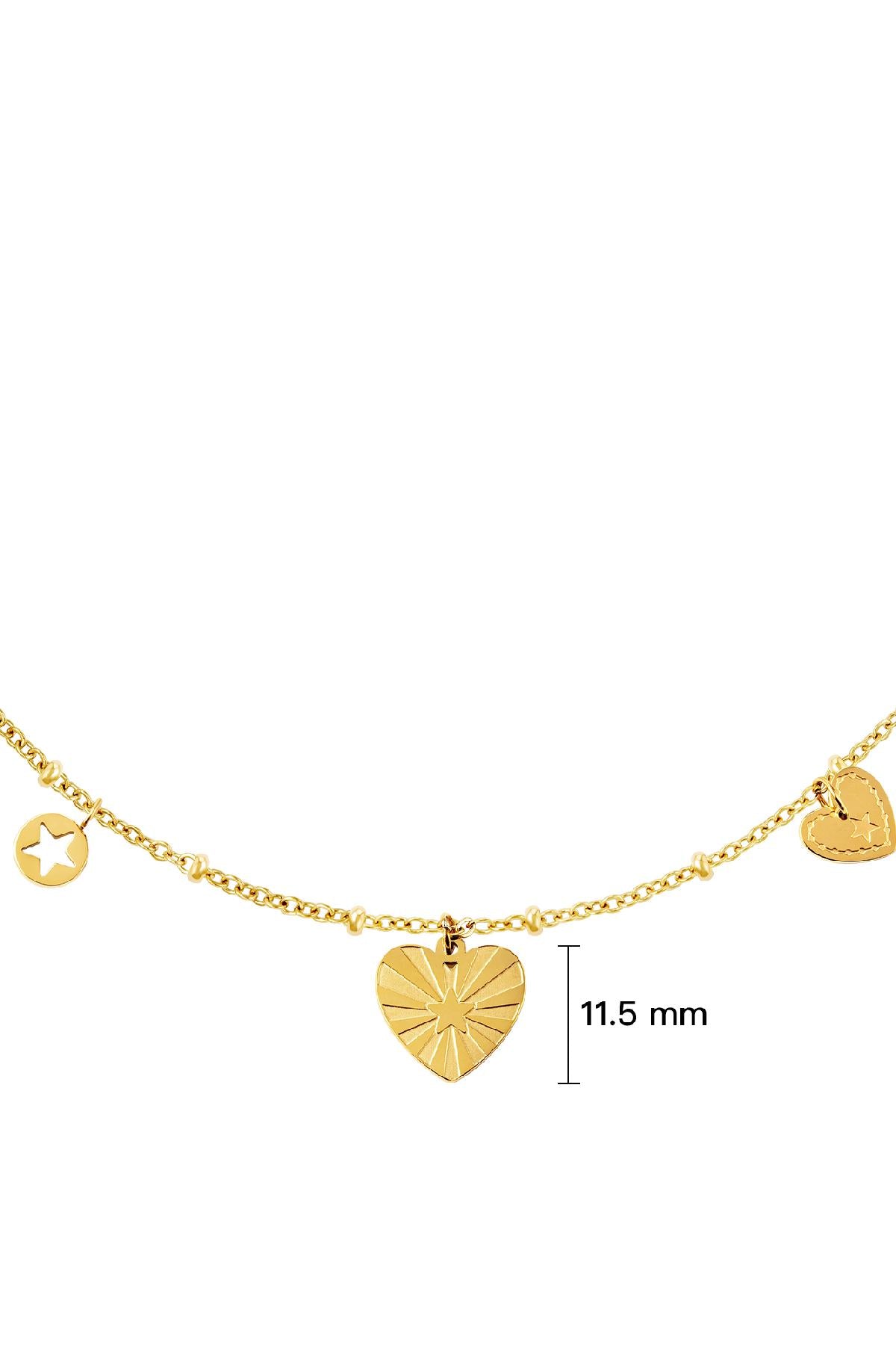 RVS ketting hartjes Goud kleur Stainless Steel