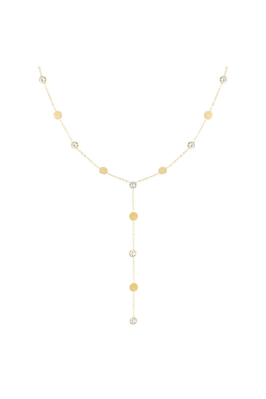 Lange ketting strass Goud kleur Stainless Steel