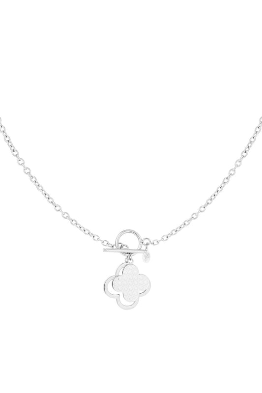 Ketting statement klaver Zilver Stainless Steel