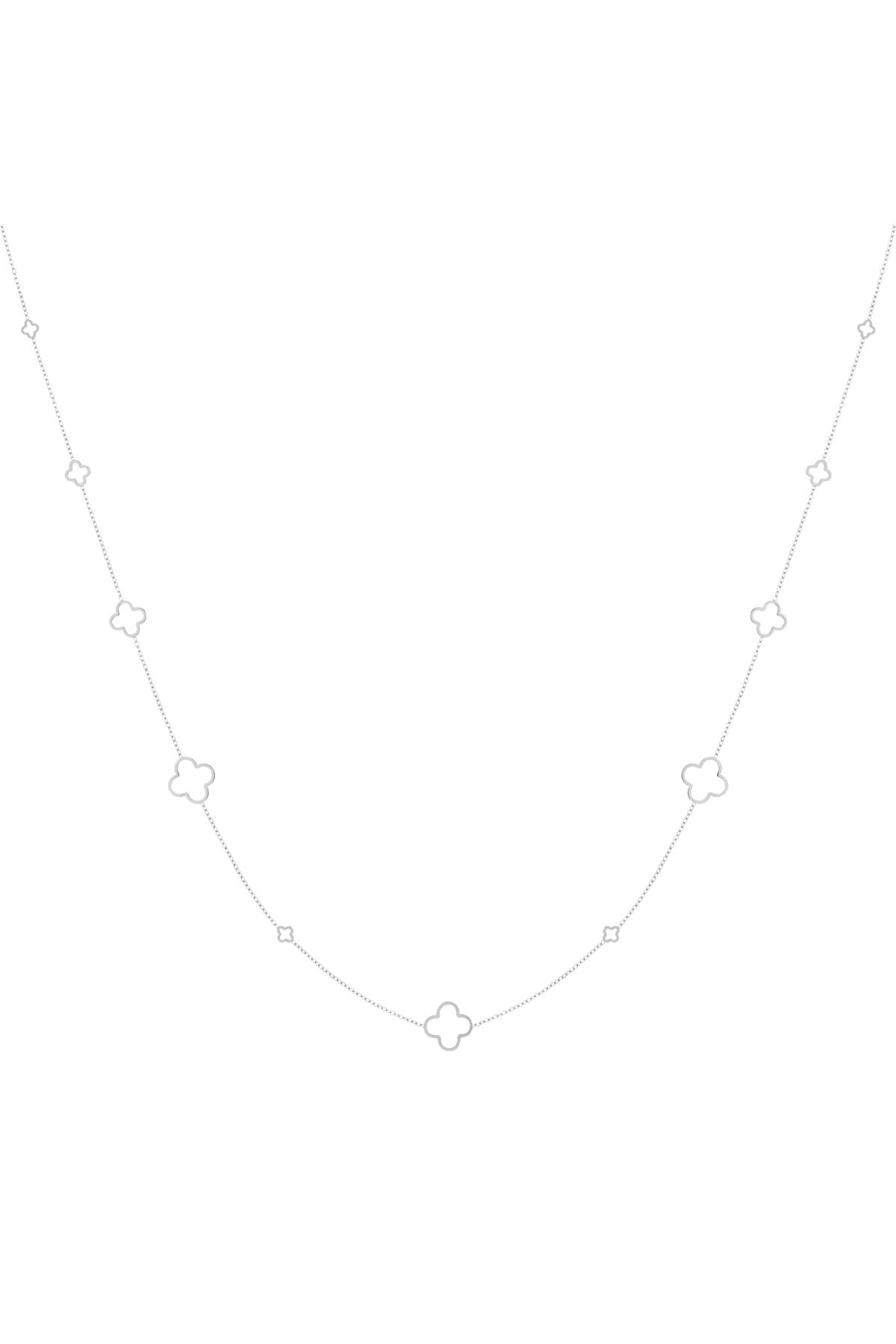 Ketting lang klavertjes Zilver Stainless Steel