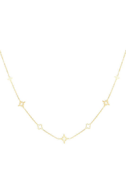 Ketting met bedels Goud kleur Stainless Steel