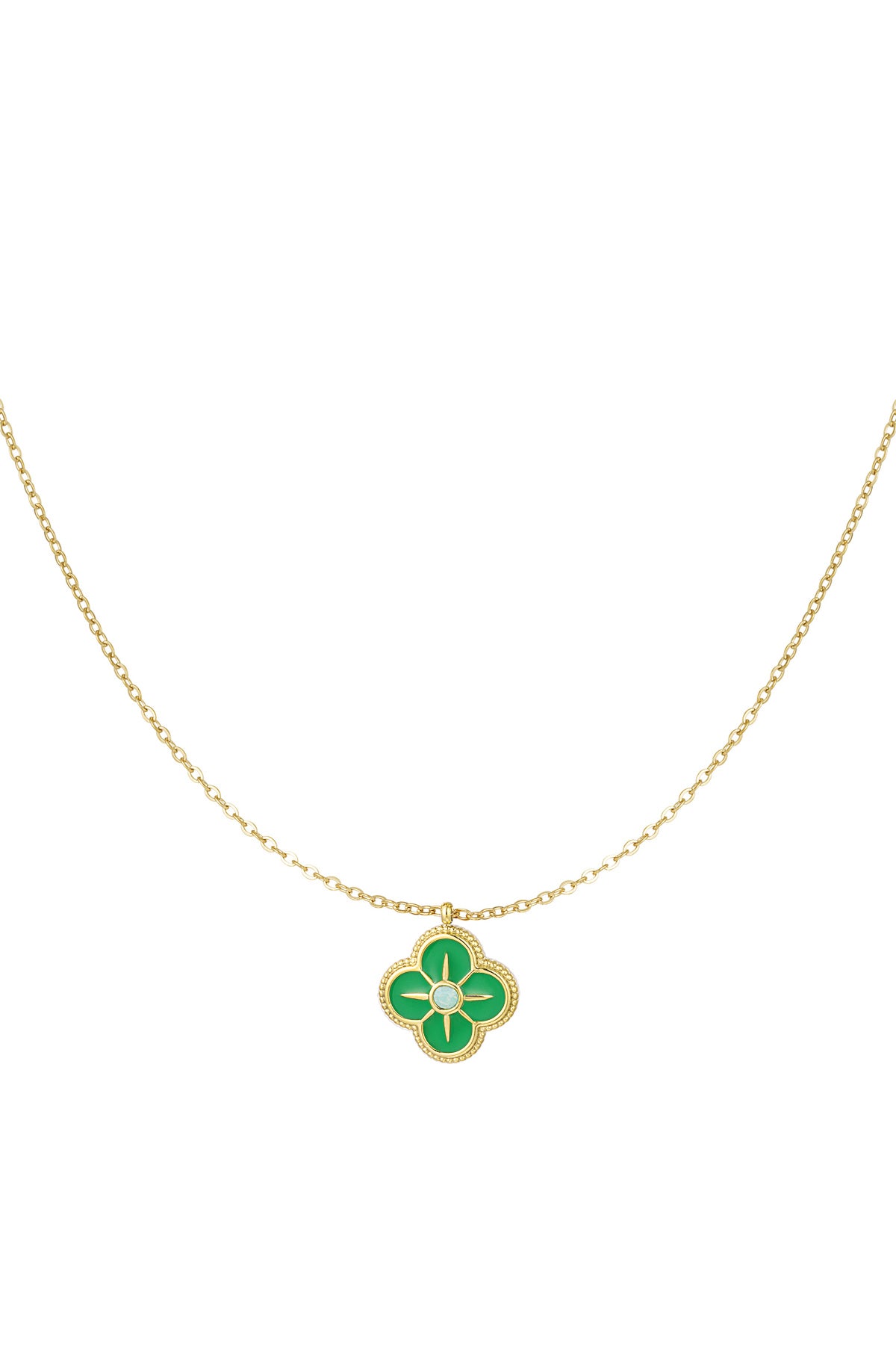 Ketting klaver enamel