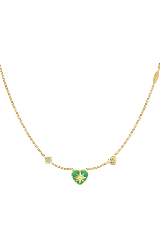 Ketting hart met steentjes