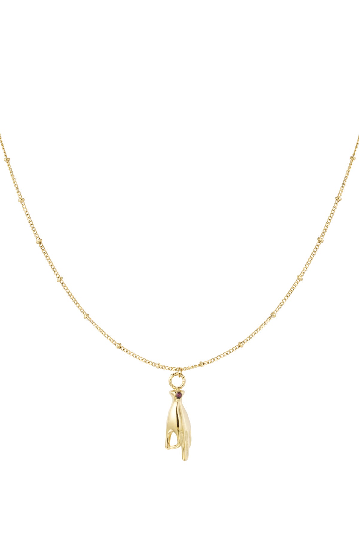 Ketting handbedel met steentje