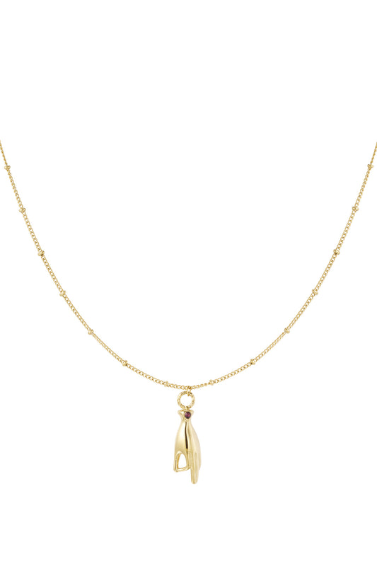 Ketting handbedel met steentje