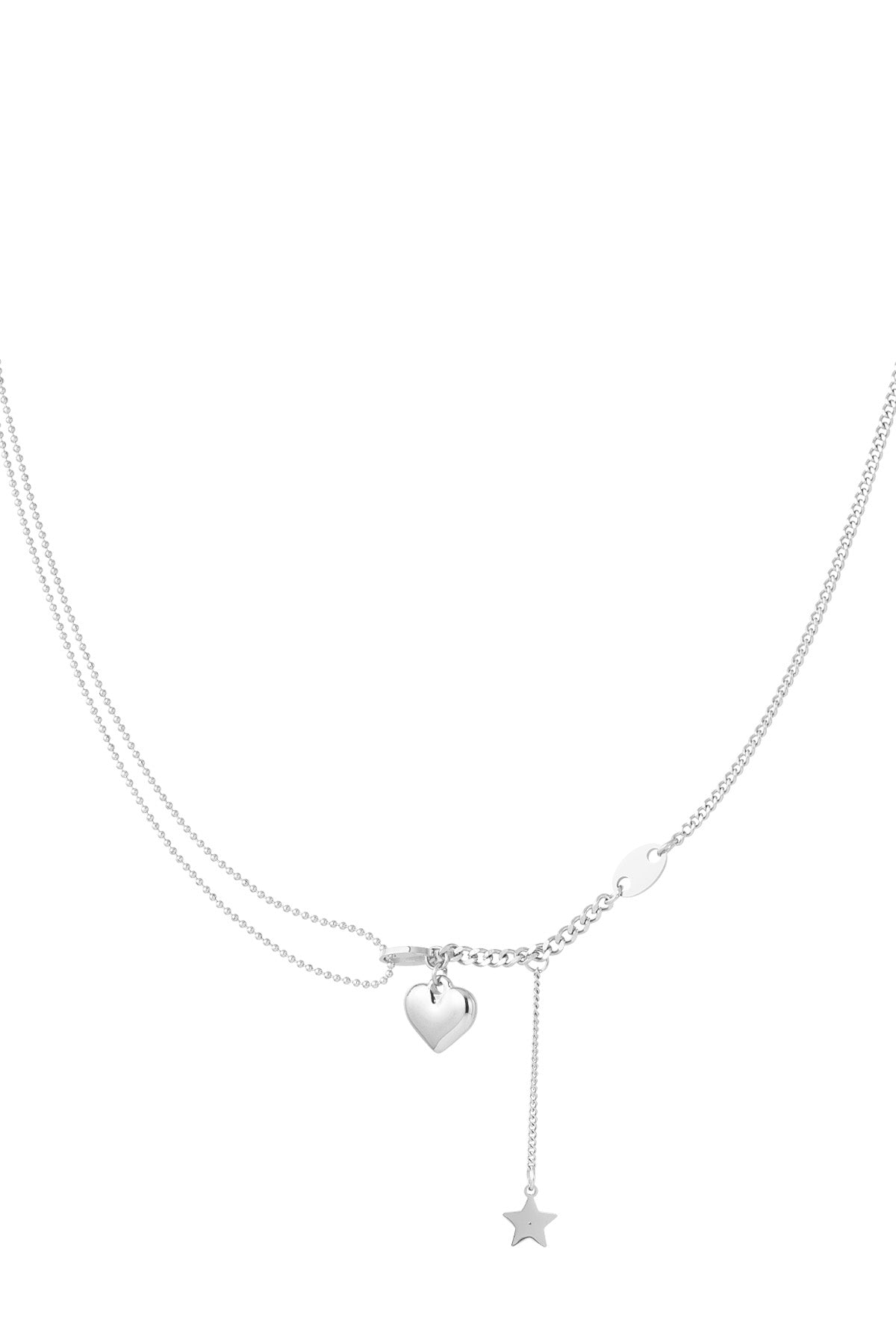 Ketting met hart en ster bedel