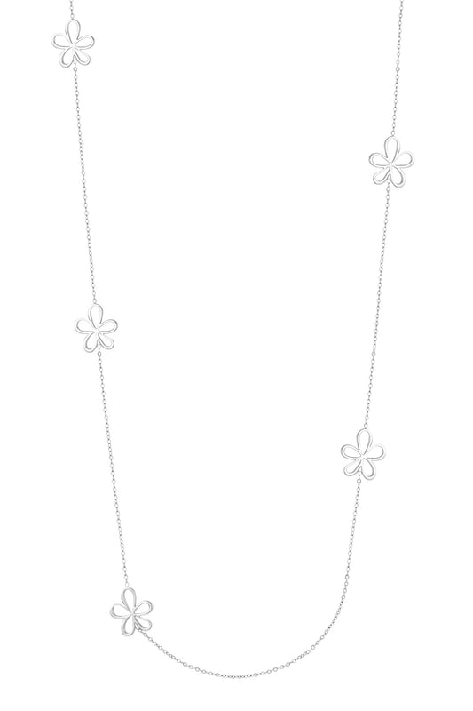 Lange ketting met bloemen bedels