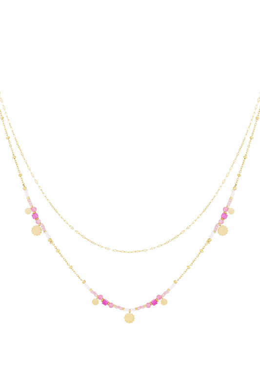 Ketting pink charms