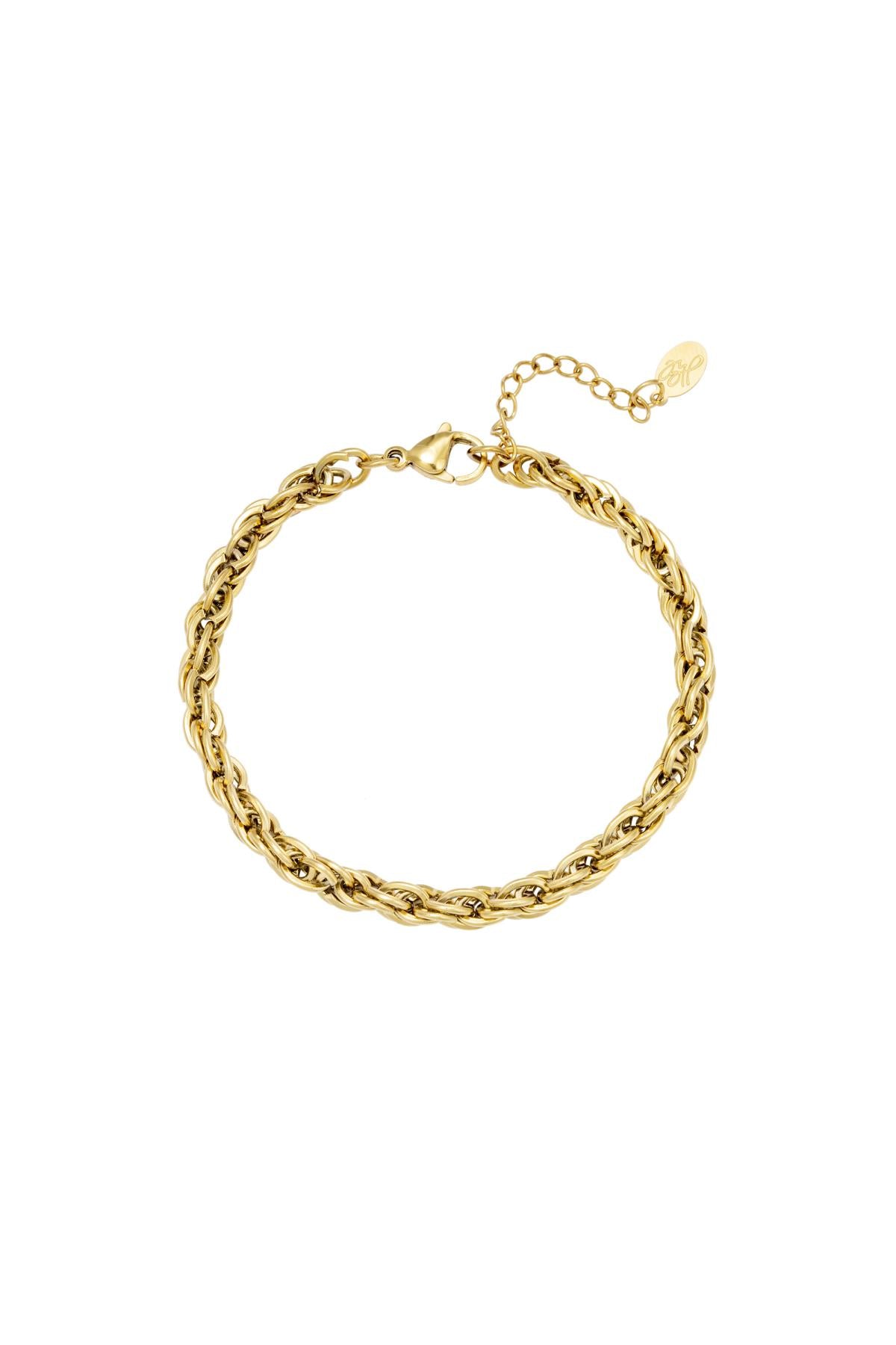 Armband Twisted Chain Goud kleur Stainless Steel