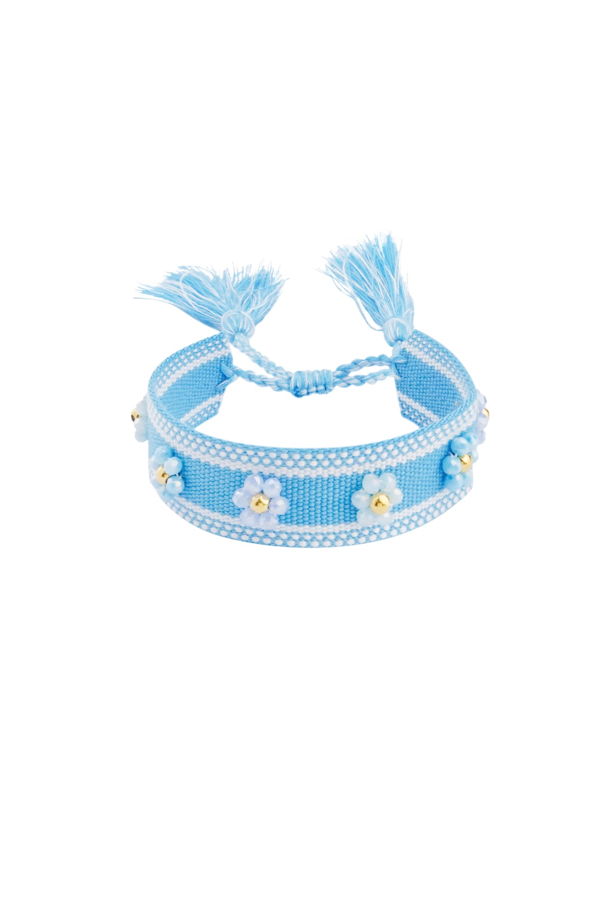 Stoffen armband met bloemen