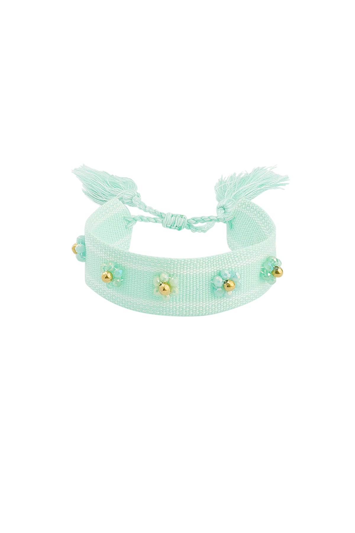 Stoffen armband met bloemen