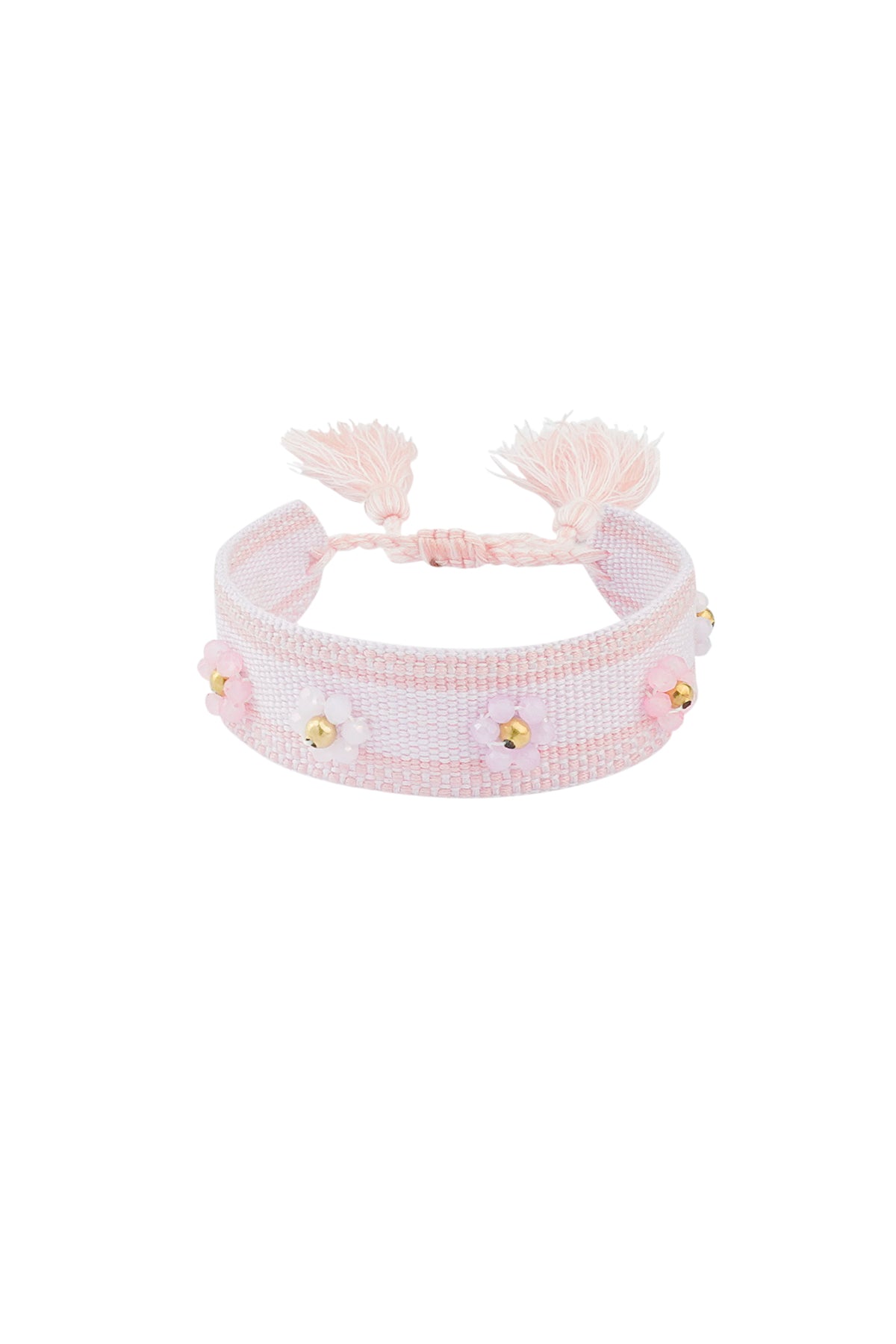 Stoffen armband met bloemen