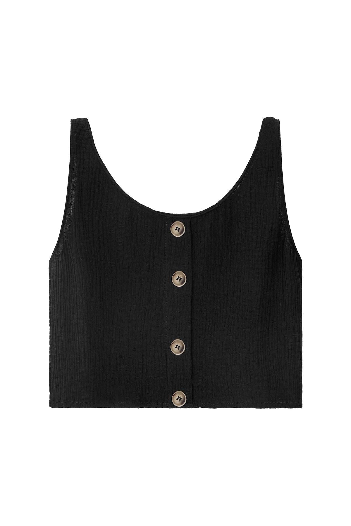 Crop top met knopen Licht blauw S