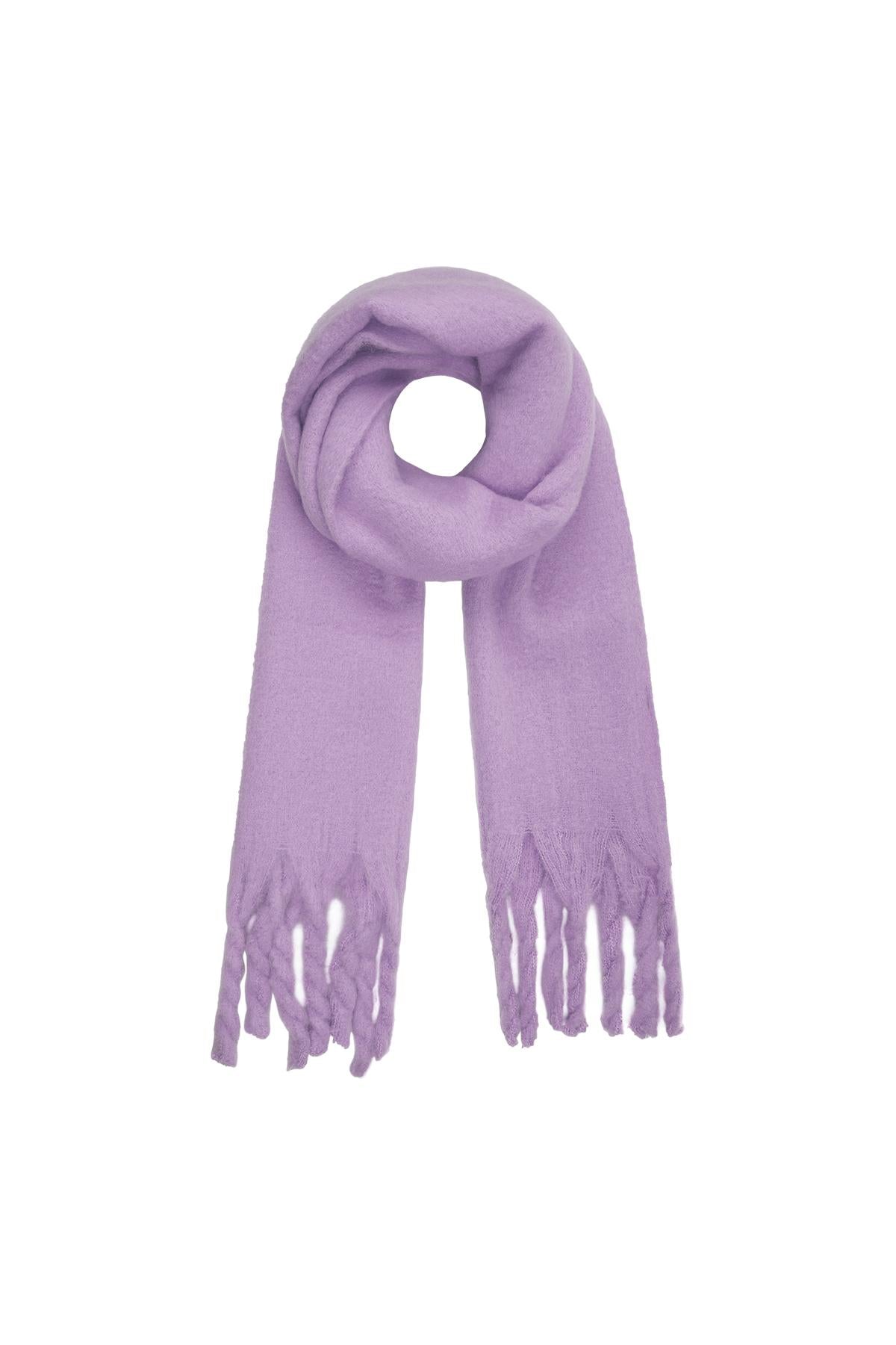 Wintersjaal effen kleur Paars Polyester