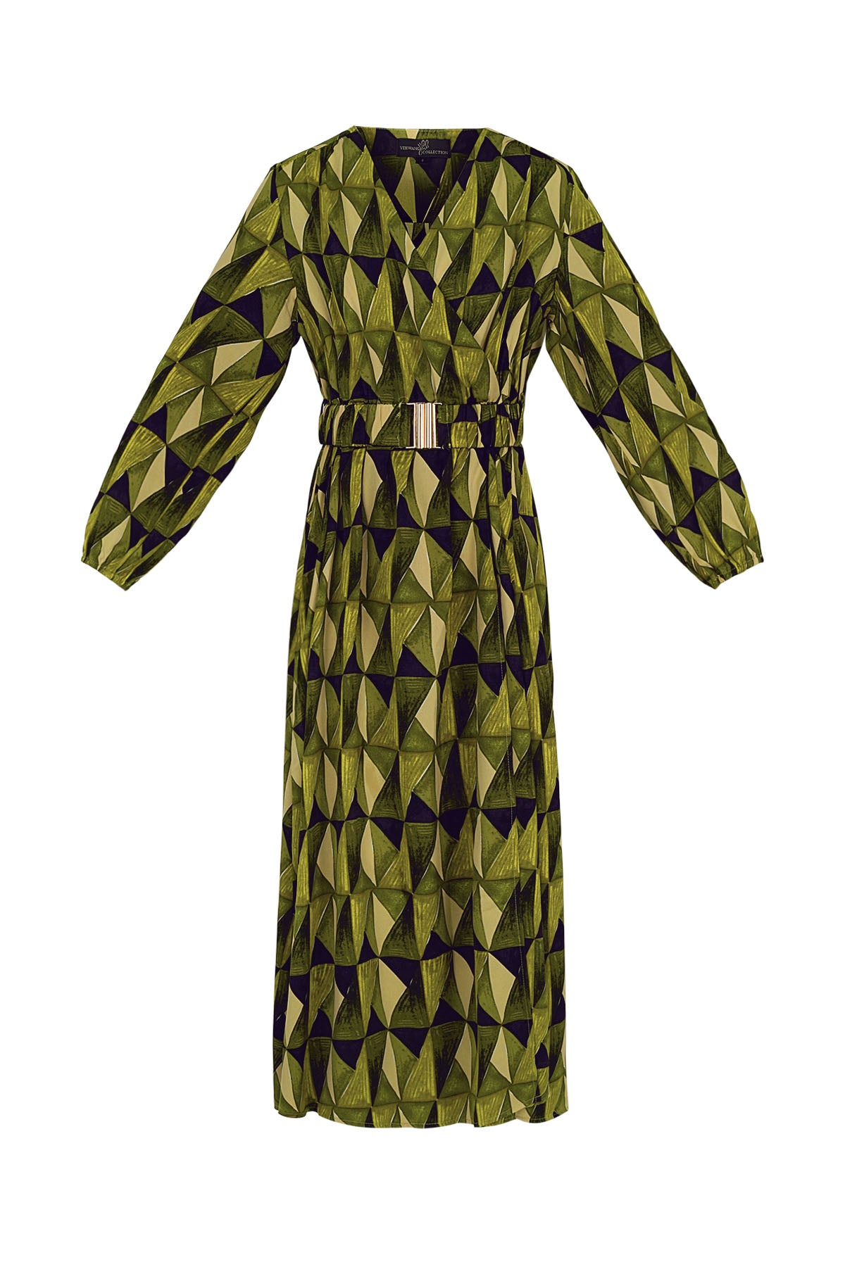 Maxi jurk retroprint groen